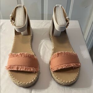 Journee Collection White and Blue Sandals